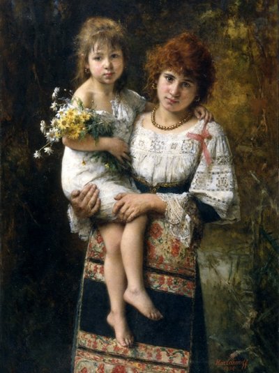 Woman and Child by Alexei Harlamov